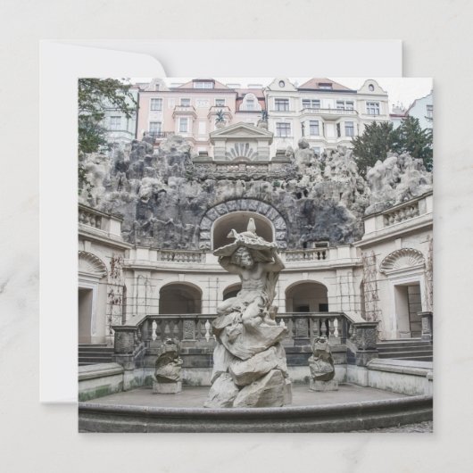 Carte Fontaine avec statue de Neptune à Prague (Devant)