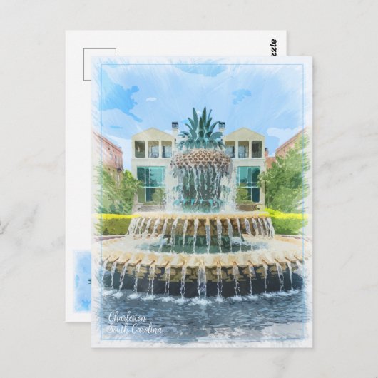 Carte Fontaine Charleston SC Pineappon (Devant / Derrière)