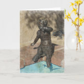 Carte Fontaine de satyre, anniversaire (Fleur jaune)