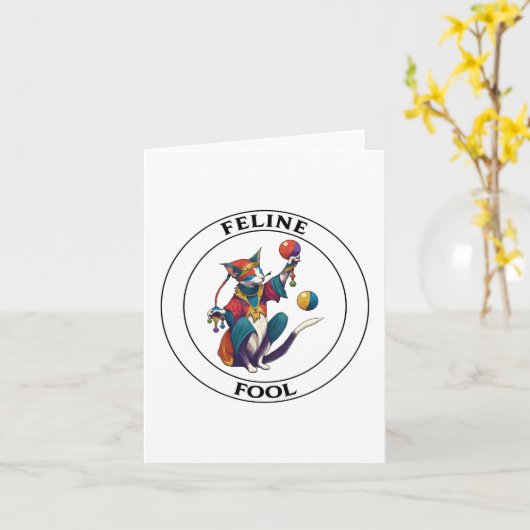 Carte Foolishisme Feline - Un Avril Fools Design (Fleur jaune)
