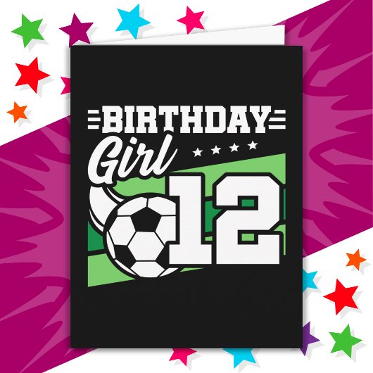 Carte Football 12 ans 12e anniversaire fille
