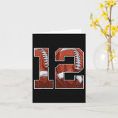 Carte Football 12e anniversaire garçon Douze 12 ans Bda (Fleur jaune)