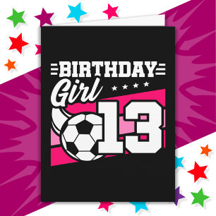 Carte Football 13 ans Football 13e anniversaire fille