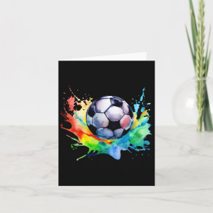 Carte Football Aquarelle Soccer Ball Artsy Splash Playe
