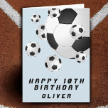 Carte Football Ball Blue Kids Boy Joyeux anniversaire<br><div class="desc">Football Ball Blue Kids Garçon Bonne Carte d'anniversaire. Personnalisez avec votre nom et faites une carte de voeux d'anniversaire cool pour un footballeur ou un fan de football.</div>