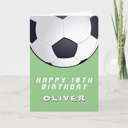 Carte Football Ball Green Garçon Joyeux anniversaire (Devant)