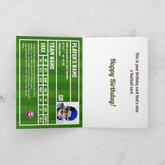 Carte Football Card (Intérieur)