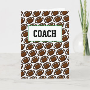 Carte Football COACH Merci Équipe Joueurs sportifs