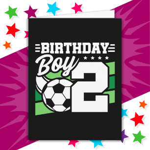 Carte Football de 2 ans Fête de Football de 2e Anniversa