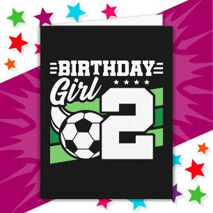 Carte Football de 2 ans Fête de Football de 2e anniversa