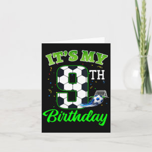 Carte Football de 9e anniversaire femmes garçon fille en