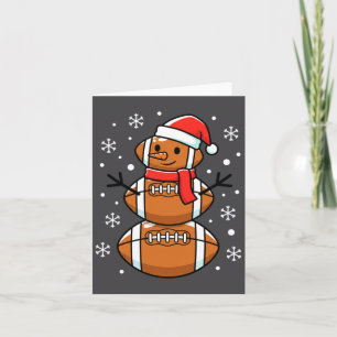 Carte Football de Noël Bonhomme de Neige Chapeau de Père