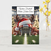 Carte Football Festif - Touchdown Holiday Salutation (Fleur jaune)