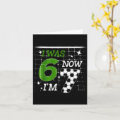 Carte Football J'avais 6 ans Maintenant j'ai 7 ans Garço (Fleur jaune)