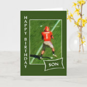 Carte Football - Joyeux Fils d'anniversaire (Fleur jaune)