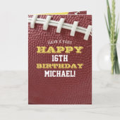 Carte Football Look Ajouter votre nom et année Anniversa (Devant)