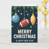 Carte Football Ornament Christmas Card (Fleur jaune)