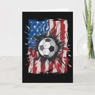 Carte Football Patriotique 4 Juillet Hommes Drapeau Amér