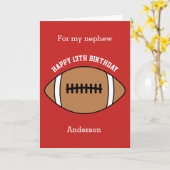 Carte Football rouge 13e anniversaire Nephew (Fleur jaune)