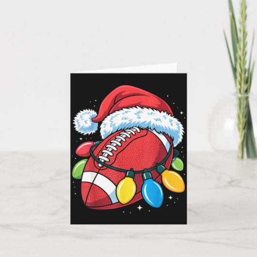 Carte Football Santa Hat Christmas Lights Festive Touchd (Devant)