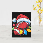 Carte Football Santa Hat Christmas Lights Festive Touchd (Fleur jaune)