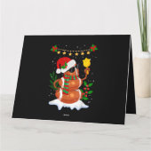 Carte Football Snowman Santa Hat Joyeux Noël (Dos)