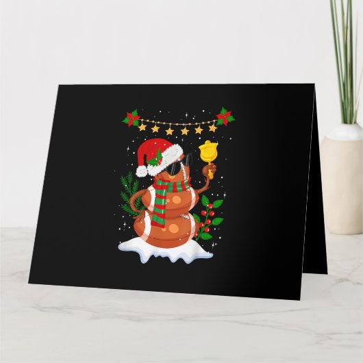 Carte Football Snowman Santa Hat Joyeux Noël (Devant)
