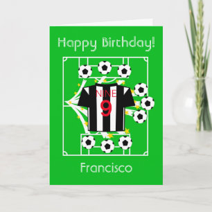 Carte Football Star (Black & White Stripes)