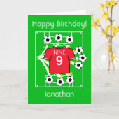 Carte Football Star (Rouge avec Trim blanc) (Fleur jaune)