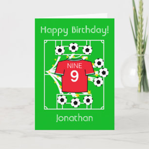 Carte Football Star (Rouge avec Trim blanc)