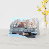 Carte Footbridge au-dessus de Town Brook, Plymouth, MA (Fleur jaune)