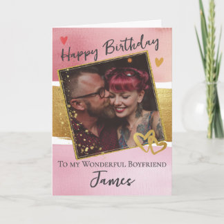 Carte For A Wonderful Boyfriend 1 Photo Birthday Card