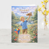 Carte For a Wonderful Nephew Birthday Card (Fleur jaune)