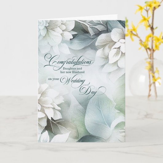 Carte For Daughter and Husband Wedding Congratulations (Fleur jaune)