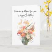 Carte For Friend, Happy Birthday Flowers Folded (Fleur jaune)