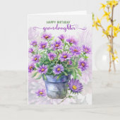 Carte for Granddaughter Purple Asters September Birthday (Fleur jaune)