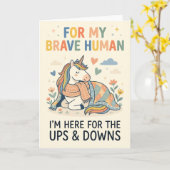 Carte For My Brave Human Cozy Unicorn Support (Fleur jaune)