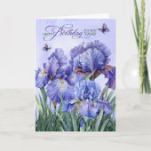 Carte for Teacher Purple Iris with Butterflies Birthday (Devant)