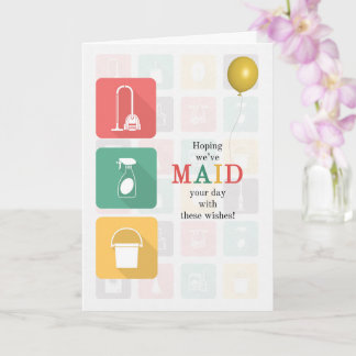 Carte for the Maid Birthday Wishes Cleaning Products