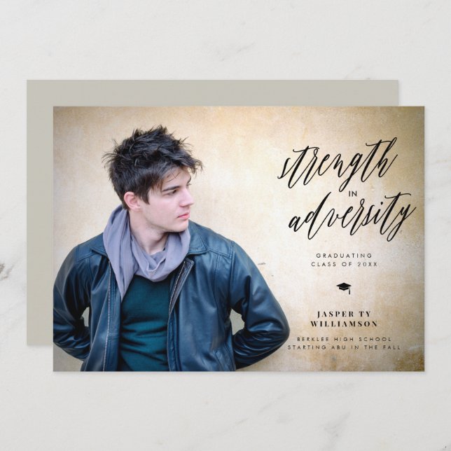 Carte Force dans l'invitation de diplôme universitaire (Devant / Derrière)