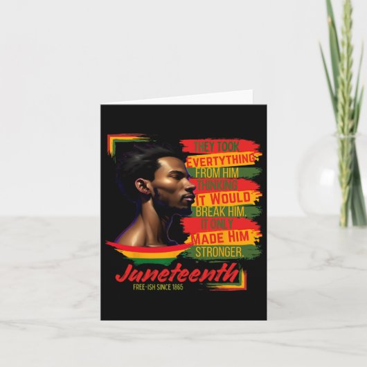 Carte Force Durable Résiliente Juneteenth Presque Libre (Devant)
