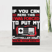 Carte Forced To Put My Controller Away Gaming & Game (Devant)