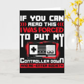 Carte Forced To Put My Controller Away Gaming &amp; Game (Fleur jaune)