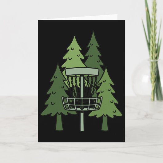 Carte Forest Disc Golf Sket Funny Disc Golfing Scene  (Devant)