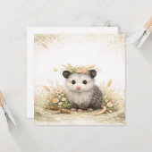 Carte Forest friend woodland opossum (Devant/Arrière en situation)