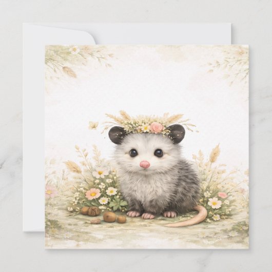 Carte Forest friend woodland opossum (Devant)