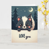 Carte Forest Skunk Love You Moon Card (Fleur jaune)