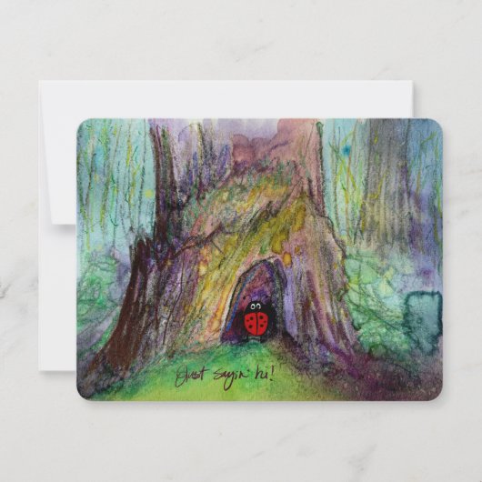 Carte forestcore Ladybug Juste pour dire bonjour (Devant)
