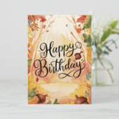 Carte Forêt colorée confortable automne automne heureux (Debout devant)