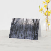 Carte Forêt d'arbres enneigés (Fleur jaune)